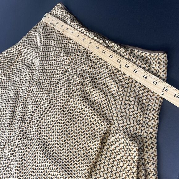 Nine West Brown Print Skirt 100% silk size 12 Women's Casual Workwear Zip - Picture 5 of 14